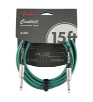 FENDER 0990571046 Contour Serisi Enstrüman Kablosu (4.5m) Sherwood Green, Örgülü Esnek Yapı, Karmaşayı Önleyen Tasarım, Sahne ve Stüdyo Kullanımı