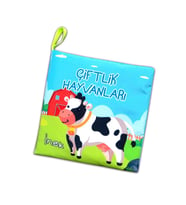 Tox Çiftlik Hayvanları Kumaş Sessiz Kitap T134 - Bez Kitap , Eğitici Oyuncak , Yumuşak ve Hışırtılı
