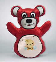BK Gift Sevimli Arı Tasarımlı Kırmızı Ayıcık Yastık-2