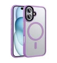 Apple iPhone 16 Uyumlu Kılıf Mat Arka Yüzey Wireless Şarj Özellikli Zore Flet M-safe Kapak (Pembe)