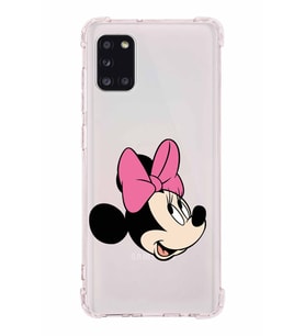 Samsung Galaxy A31  Köşe Korumalı Antişok Kapak Minnie Mouse Tasarımlı Şeffaf  Kılıf