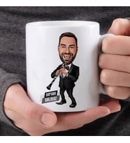 Kişiye Özel Klarnet Çalan Erkek Karikatürlü Kupa Bardak