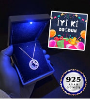 Doğum Günü Hediyesi Premium Işıklı Kutusunda 925 Ayar Gümüş Kolye Farklı Modeller İyi Ki Doğdun (Model 2)