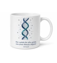 DNA Sarmalı Gen Kodları Çizimli Biyolog Kupa Bardak Hediye