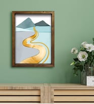 BK Gift Otel Odası Konseptli Doğal Masif Ahşap Çerçeveli Tablo 30x40cm-37