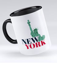 Bk Gift New York Tasarımlı Siyah Kupa Bardak - Model 1