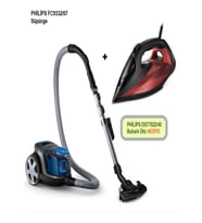 FC9332/07 Buharlı Ütü 2800 Watt Turbo Baslıklı Power Pro Supurge + DST7022 Hediye Ütü