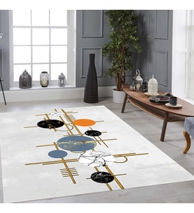 Eliana Home Dijital Baskı Yıkanabilir Kaymaz Taban Salon Halısı Ve Yolluk LNA0947-FNL182 (Krem)