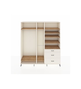 Hyperion Dolap 9 Raflı 3 Çekmeceli 3 Askılı 220x44x243 Aytaşı-Çam/Aytaşı