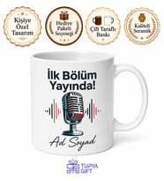 Podcast Başlayanlara İlk Bölüm Yayında Mikrofon Açık Kupa Bardak Hediye