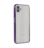 Samsung Galaxy A04 Kılıf Razer Lensli Silikon - Mor