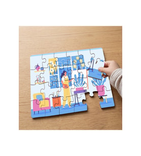 Resim Yapan Kız Tasarımlı 24 Parça Ahşap Çocuk Puzzle MPK0090