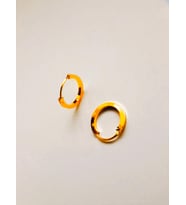 Çelik Köşeli Halka Küpe Küçük (Gold)