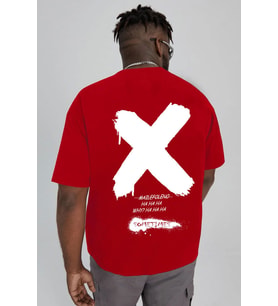 Unisex Sometimes X Baskılı T-shirt (Kırmızı)