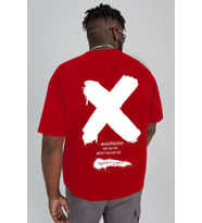 Unisex Sometimes X Baskılı T-shirt (Kırmızı)
