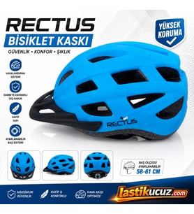 BİSİKLET KASKI Y-48 (MAVİ YETİŞKİN VİZÖRLÜ LED IŞIKLI BEDEN 58/61)