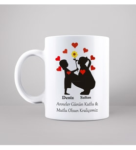 Anneler Günü Tasarımlı Kupa Kişiye Özel