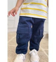 Breeze Erkek Çocuk Pantolon Kargo Cepli Beli Lastikli 1.5-5 Yaş, Lacivert