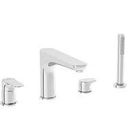 Vitra Root Round A42743 Küvet Bataryası, 4 Delikli, Krom (Çok Renkli)