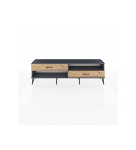 Arges TV Ünitesi Tek Raflı 2 Çekmeceli  176x30x51 Antrasit-Antrasit/Çam