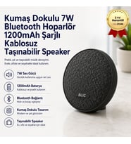 Bluetooth Hoparlör Kumaş Dokulu 7W 1200mAh Şarjlı Kablosuz Taşınabilir Speaker
