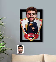 BK Gift Kişiye Özel İsimli Erkek Hakim Karikatürlü 3D Ahşap Tablo-1
