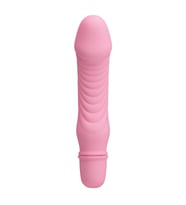 10 Titreşim Modlu Realistik Başlıklı Mini Silikon Vibratör - Stev (Pembe)