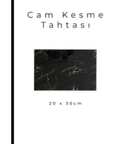 Cam Kesme Tahtası* Mutfak Tahtası Kare 20x30cm Mermer Siyah Altın Görünümlü