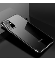 Galaxy S20 Plus Köşeleri Renkli Kamera Korumalı Şeffaf Kılıf (Gri)