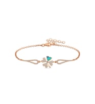 Gümüş Rose Nazarlı Yonca Kadın Bileklik CSR2185870
