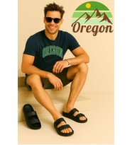 Oregon Shoes FeelUp Comfort Eva Erkek Deniz Günlük Cırtlı Terlik Siyah