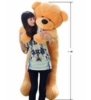 Kuki's Spielzeug 160cm Papyonlu Dev Oyuncak Peluş Ayı (Açık Kahverengi)