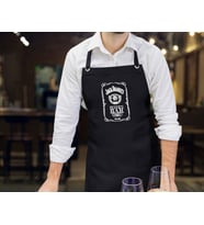 BK Gift Kişiye Özel İsimli Tarihli Bar Tasarımlı Profesyonel Siyah Mutfak Önlüğü, Aşçı Önlüğü, Şef Önlüğü, Arkadaşa Hediye-8