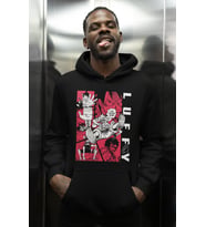 Monkey D. Luffy One Piece Baskılı Unisex Oversize Anime Karakter Hoodie