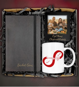 Kişiye Özel Defter&Kişiye Özel Kupa&Kişiye Özel Fotoğraflı Çerçeve Hediye Seti