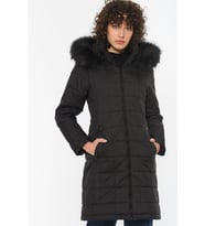Dewberry Kadın %100 Polyester Kaban Siyah Z6653 Günlük Dış Giyim, Kazak ve Gömlek Kombini, Seyahat Gardırobu
