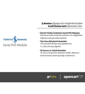 OpenCart - Türkiye İş Bankası Sanal POS Modülü