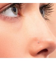 Cerrahi Çelik Gold Renk Tek Taş Burun Piercingi Nostril Screw Çelik Hızma
