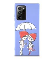 Samsung Galaxy Note 20 Ultra Uyumlu Lansman Kılıf Aşk Tasarımlı İçi Kadife Kapak-Lila (Şeffaf)