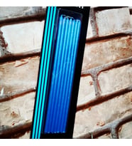 7 ADET PARLAK METALİK MAVİ İNCE UZUN PASTA MUMU MAVİ DOĞUM GÜNÜ MUMU MAVİ PASTA MUMU BLUE CANDLE