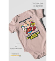 Süt Saatim Geldi Kimse Zarar Görmesin Baskılı Bebek Zıbını – Çıtçıtlı Body  %100 Pamuk Kısa Kol (Pastel Pembe)