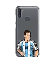 Samsung Galaxy M21 Uyumlu Lionel Messi Desenli Şeffaf Telefon Kılıfı