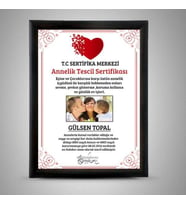 Kişiye Özel Fotoğraflı Annelik Tescil Sertifikası