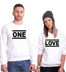 Tshirthane One Love Sevgili Kombinleri Sweatshirt Kombini (Tek Ürün Fiyatıdır.)