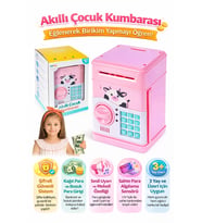Akıllı Çocuk Kumbarası Şifreli Para Kasası Kağıt ve Bozuk Para Girişli Sesli ve Melodili