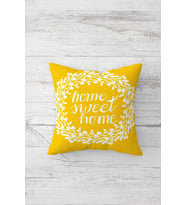 Sarı Home Sweet Home Çift Tarafı Baskılı Gizli Fermuarlı Yastık Kılıfı Kırlent Koltuk Yastık Kılıfı