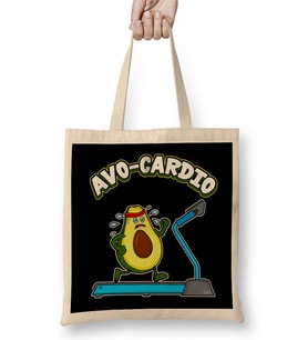 Cute & Funny Avo Cardio Avocado Cardio Pun Gym Bez Çanta Uzun Saplı