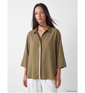 LCW STUDIO Haki Oversize Kadın Gömlek