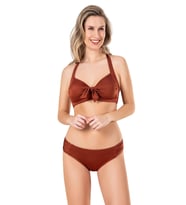 Endeep Kadın Fiyonk Detaylı Kiremit Bikini Takımı
