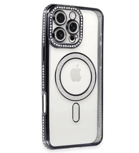 iPhone 16 Pro Max Kılıf Joke Simli Magneticsafe Kılıf - Gri